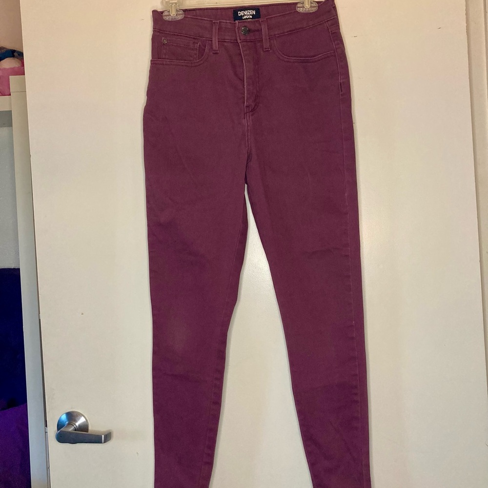 Burgundy High Rise Fashion Jeans